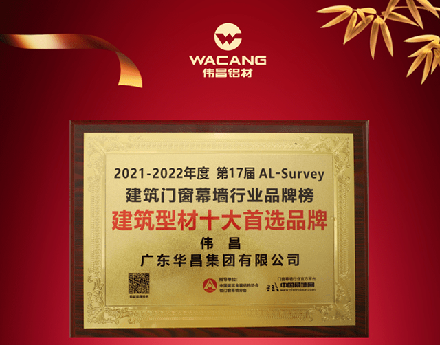 9393体育集团一连15年入选“修建型材十大首选品牌”