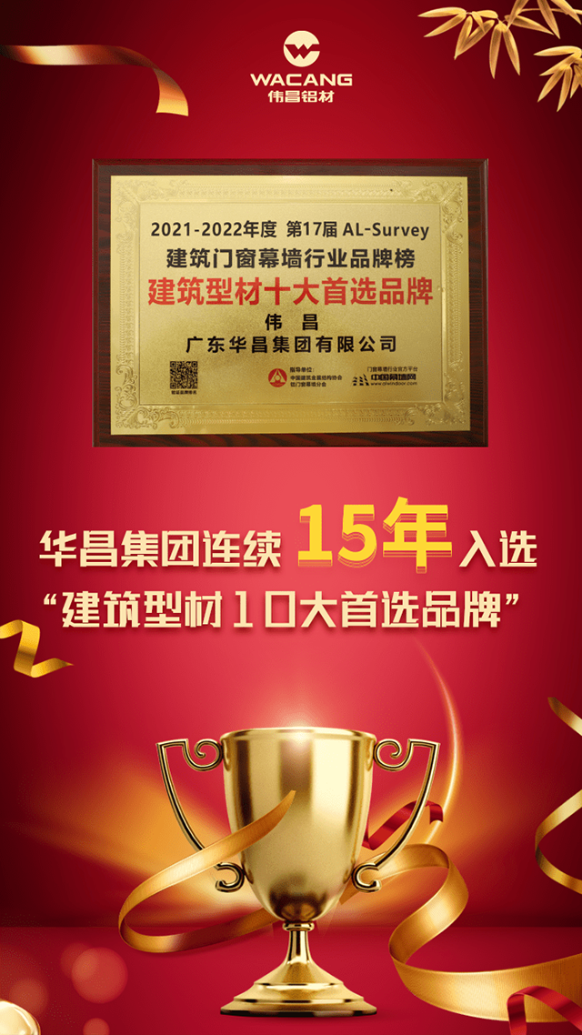 9393体育集团一连15年入选“修建型材十大首选品牌”。。